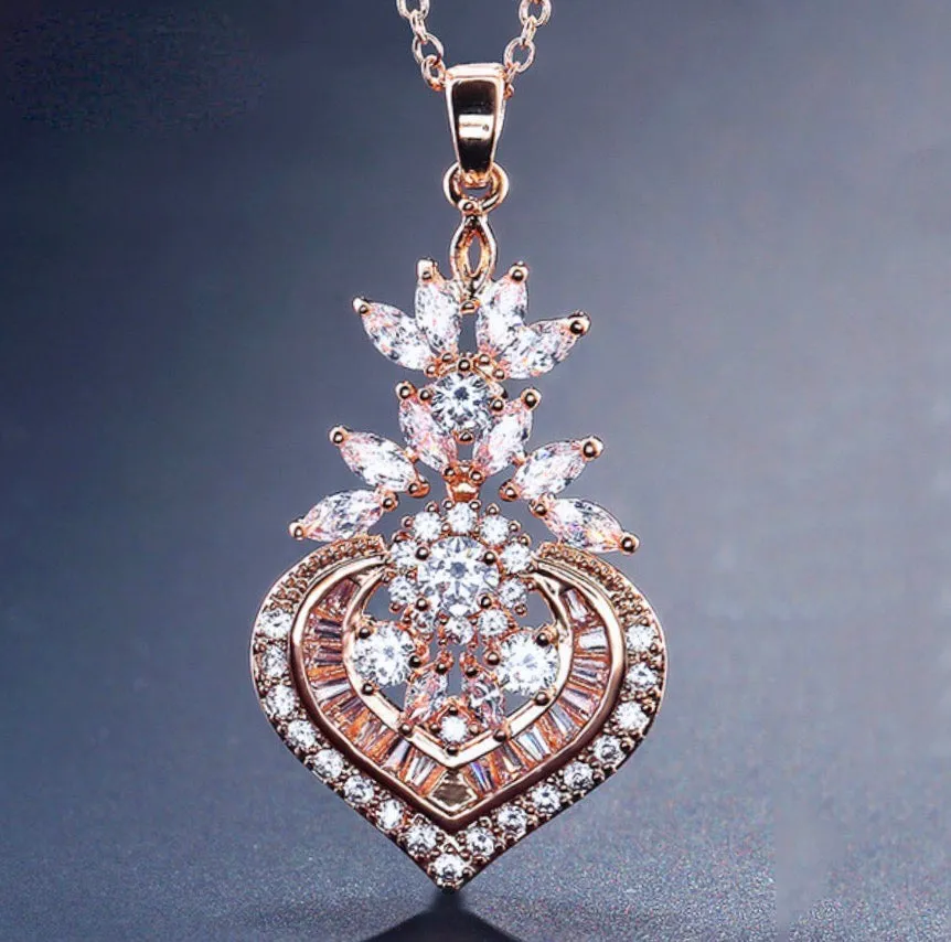 "Narissa" - Art Deco CZ Bridal Necklace - Available in Silver, Rose Gold and Yellow Gold