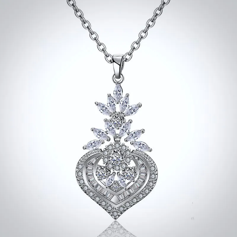 "Narissa" - Art Deco CZ Bridal Necklace - Available in Silver, Rose Gold and Yellow Gold