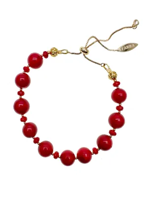 Red Bamboo Coral Adjustable Bracelet KB009