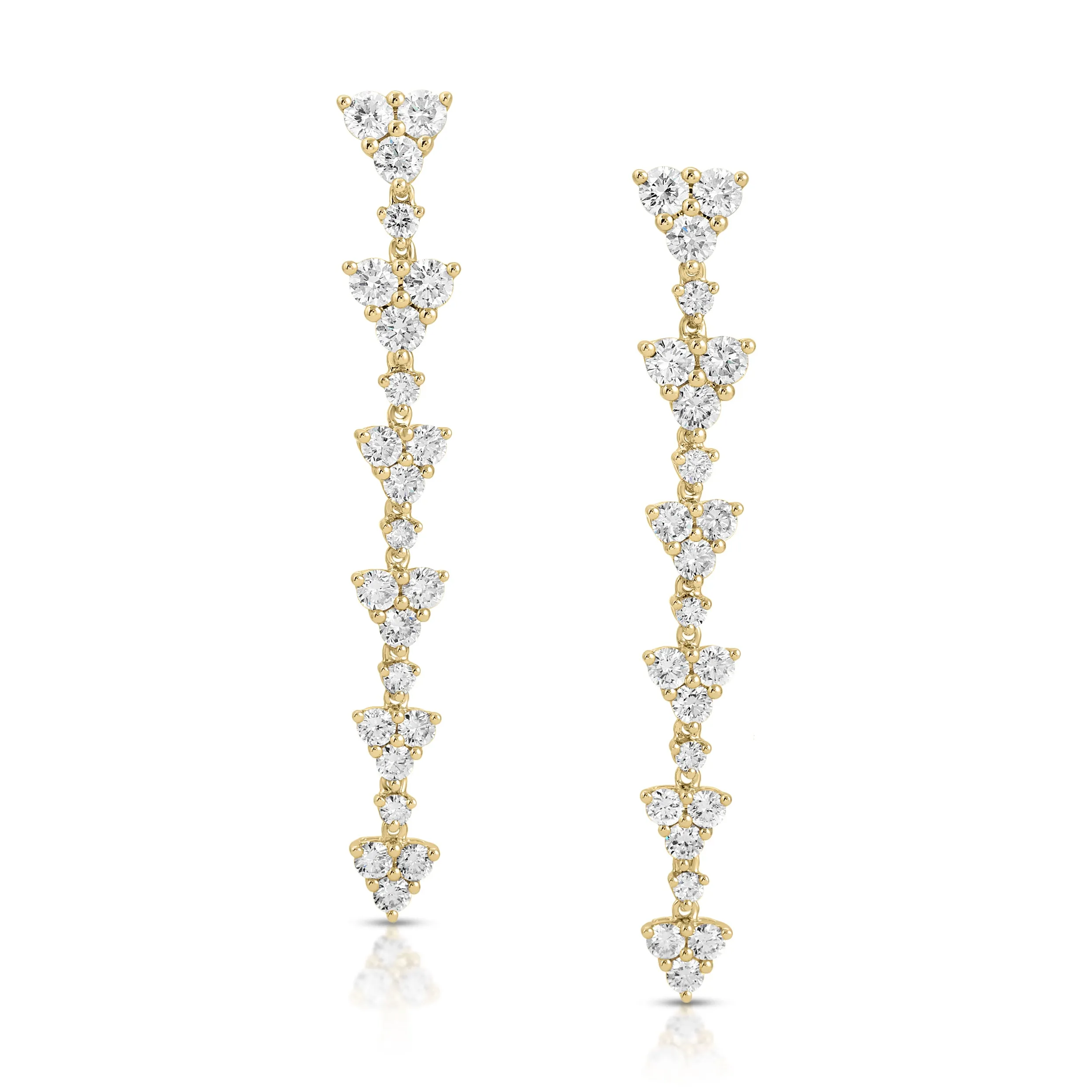 SHORT TRIANGLE ETERNITY DIAMOND DROP EARRINGS