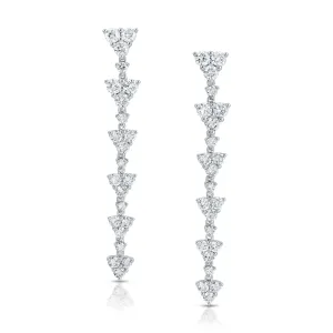 SHORT TRIANGLE ETERNITY DIAMOND DROP EARRINGS