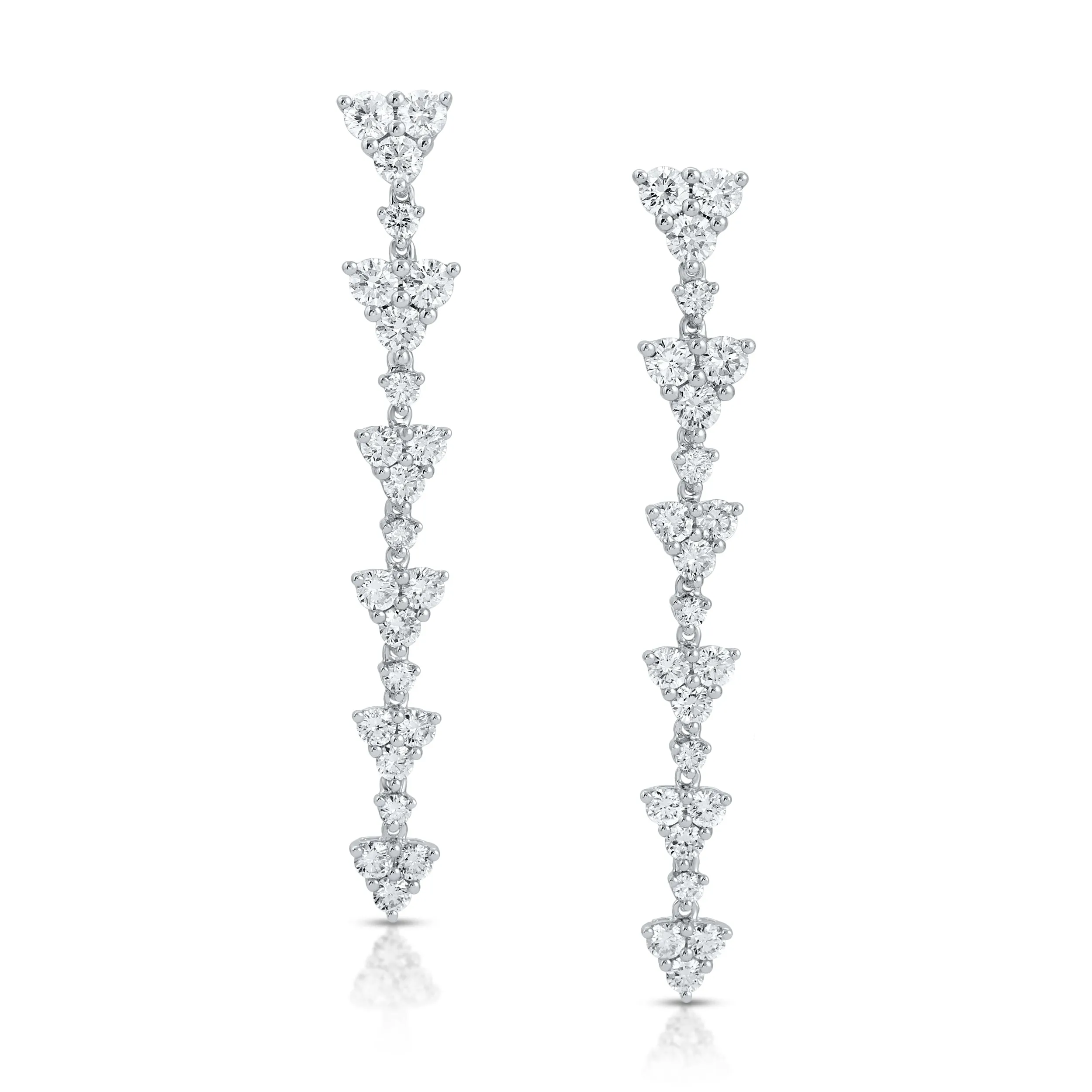 SHORT TRIANGLE ETERNITY DIAMOND DROP EARRINGS