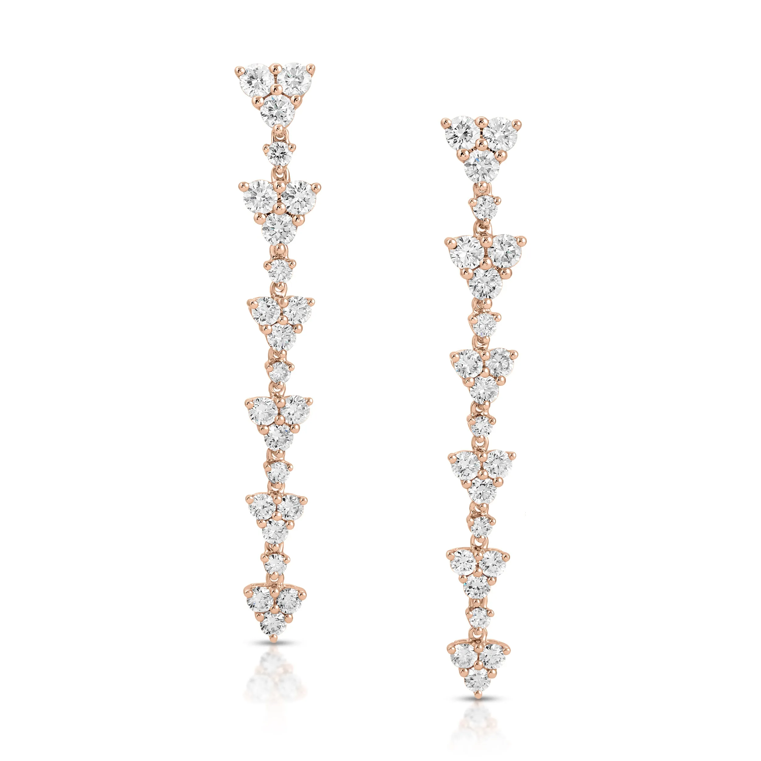 SHORT TRIANGLE ETERNITY DIAMOND DROP EARRINGS