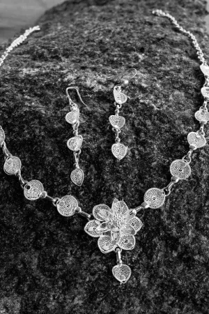 Silver Linings "Blossom" Silver Filigree Handmade Necklace Set