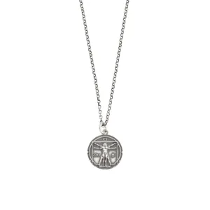 Silver Vitruvian Man Necklace