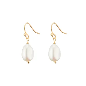 Single Pearl Charm Drop Earrings