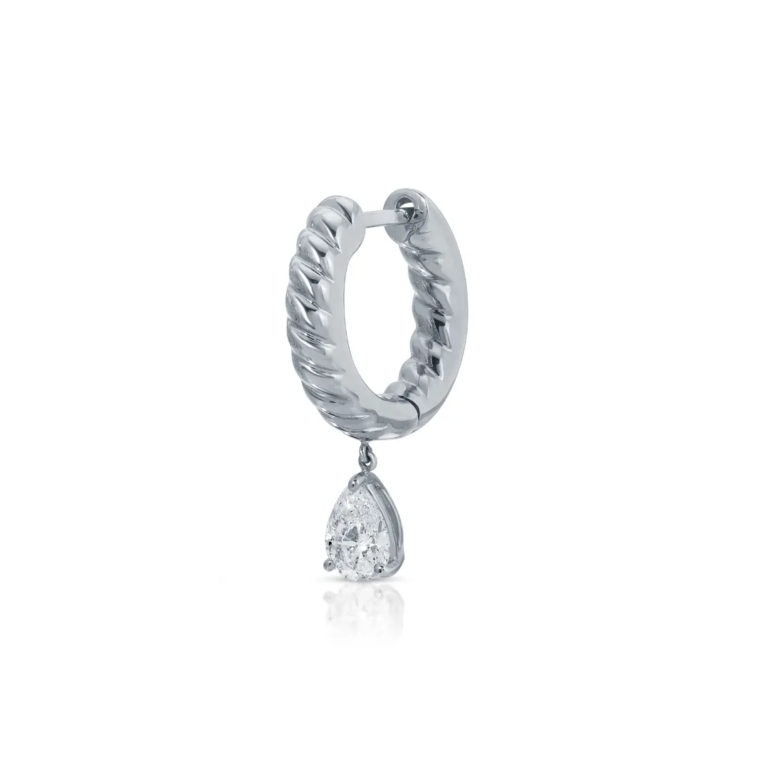 SMALL ZOE HUGGIE WITH PEAR DIAMOND DROP