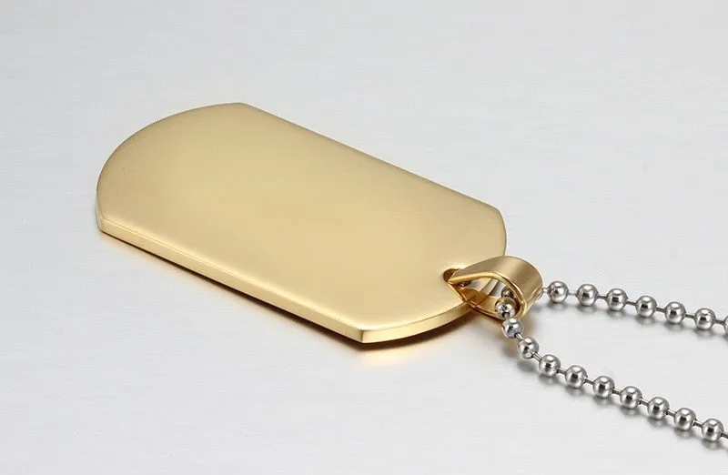 Solid Military Tag Necklace