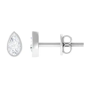 Solitaire 1/4 CT Pear Cut Diamond Stud Earrings