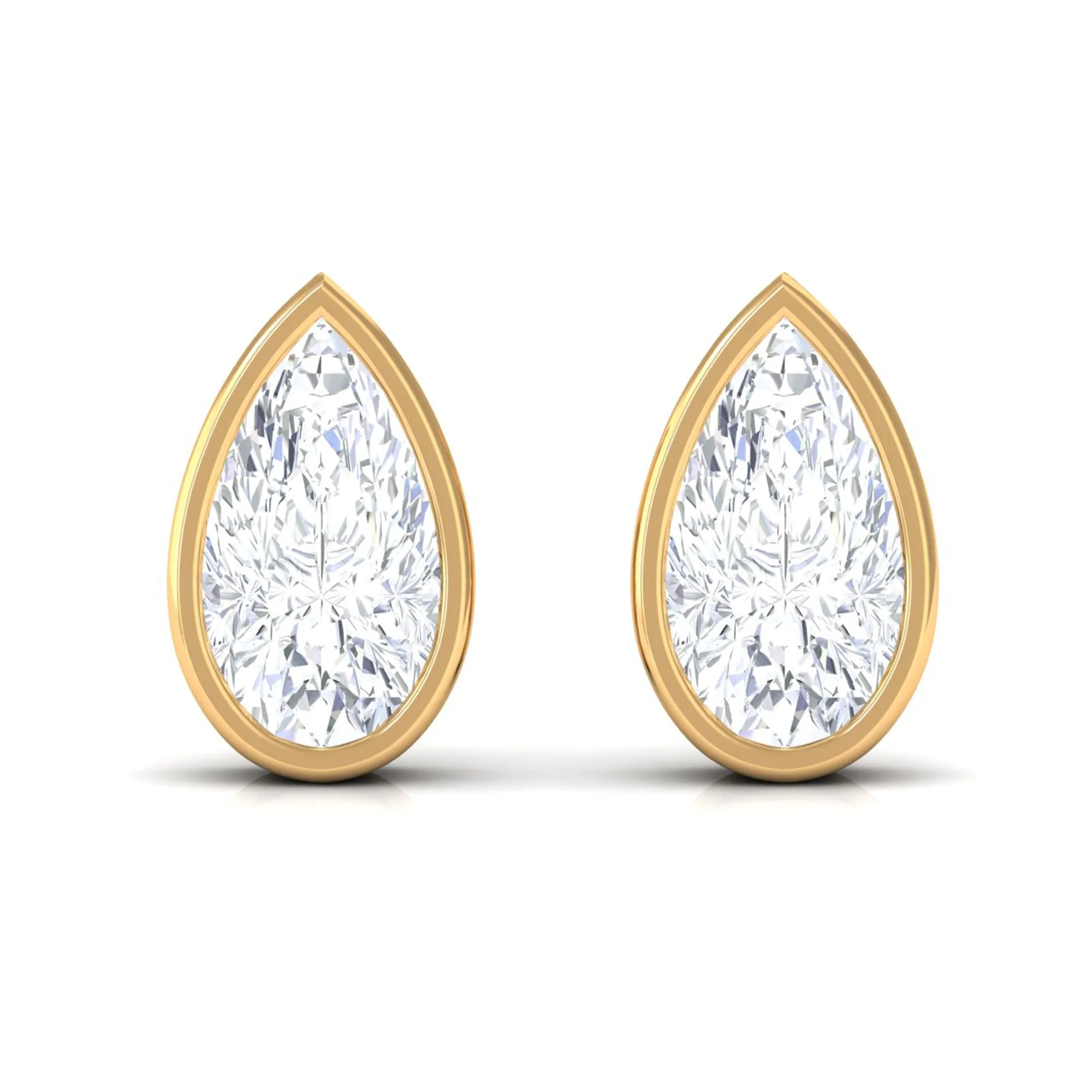 Solitaire 1/4 CT Pear Cut Diamond Stud Earrings