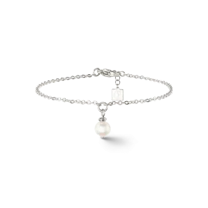 Solitaire freshwater pearl bracelet silver