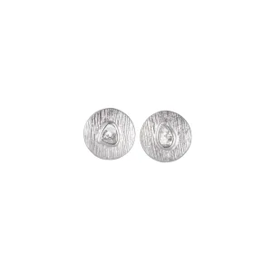 Sterling Silver and Diamonds in the Raw Stud Earrings