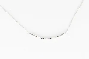 Sterling Silver Beaded Curved Bar Necklace