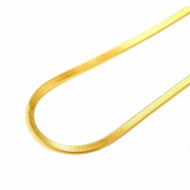 Stunning 24K Gold Blade Snake bone Necklace