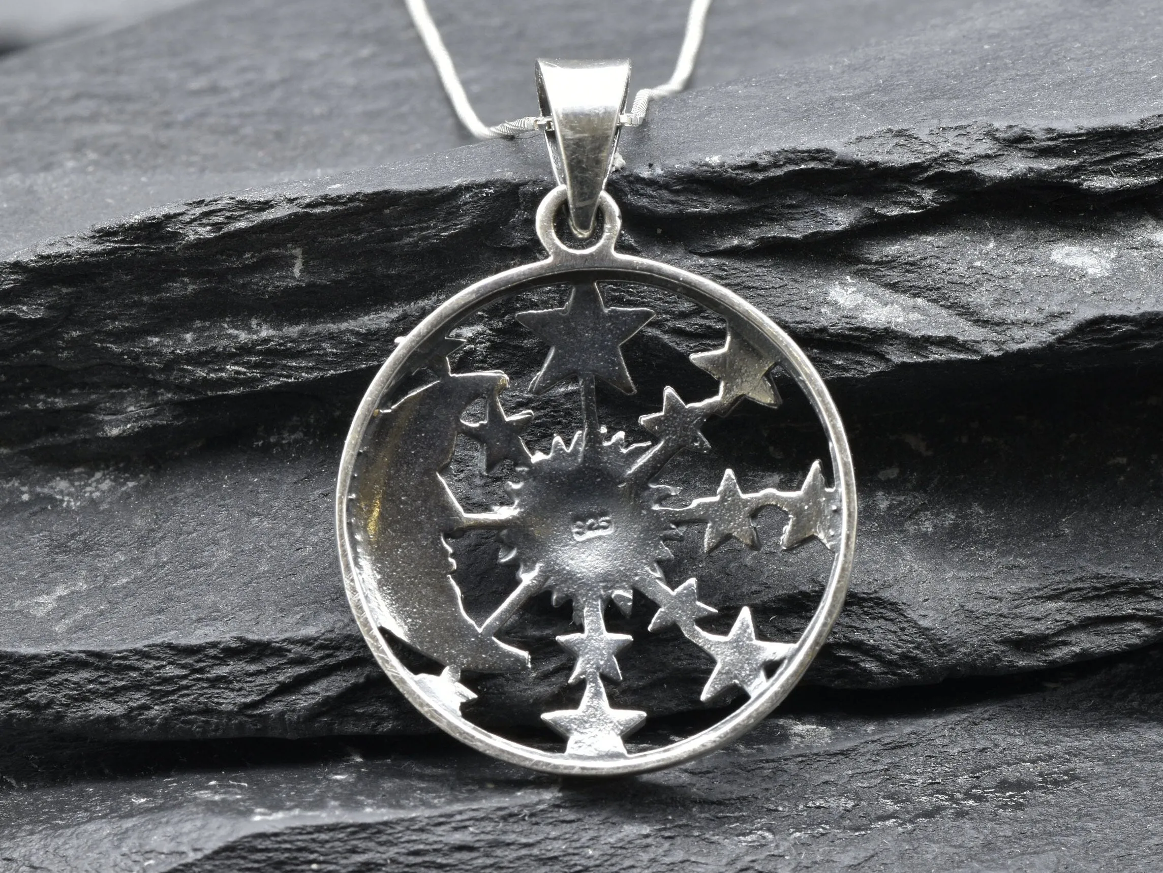 Sun and Moon Necklace - Silver Moon Necklace - Celestial Pendant