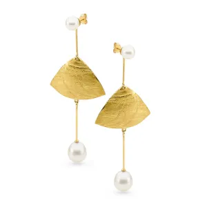 Textured Gold Australian Pearl Earring Enhancers