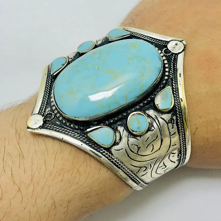 Unique Handmade Turquoise Stone Bracelet