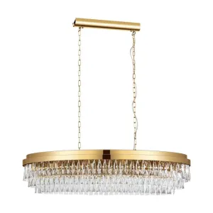 Valparaiso 13 Light Gold and Crystal Pendant Light