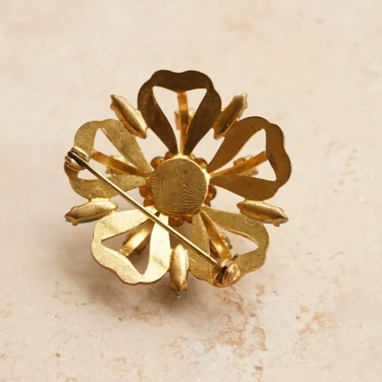 Vintage Embellished Floral Brooch