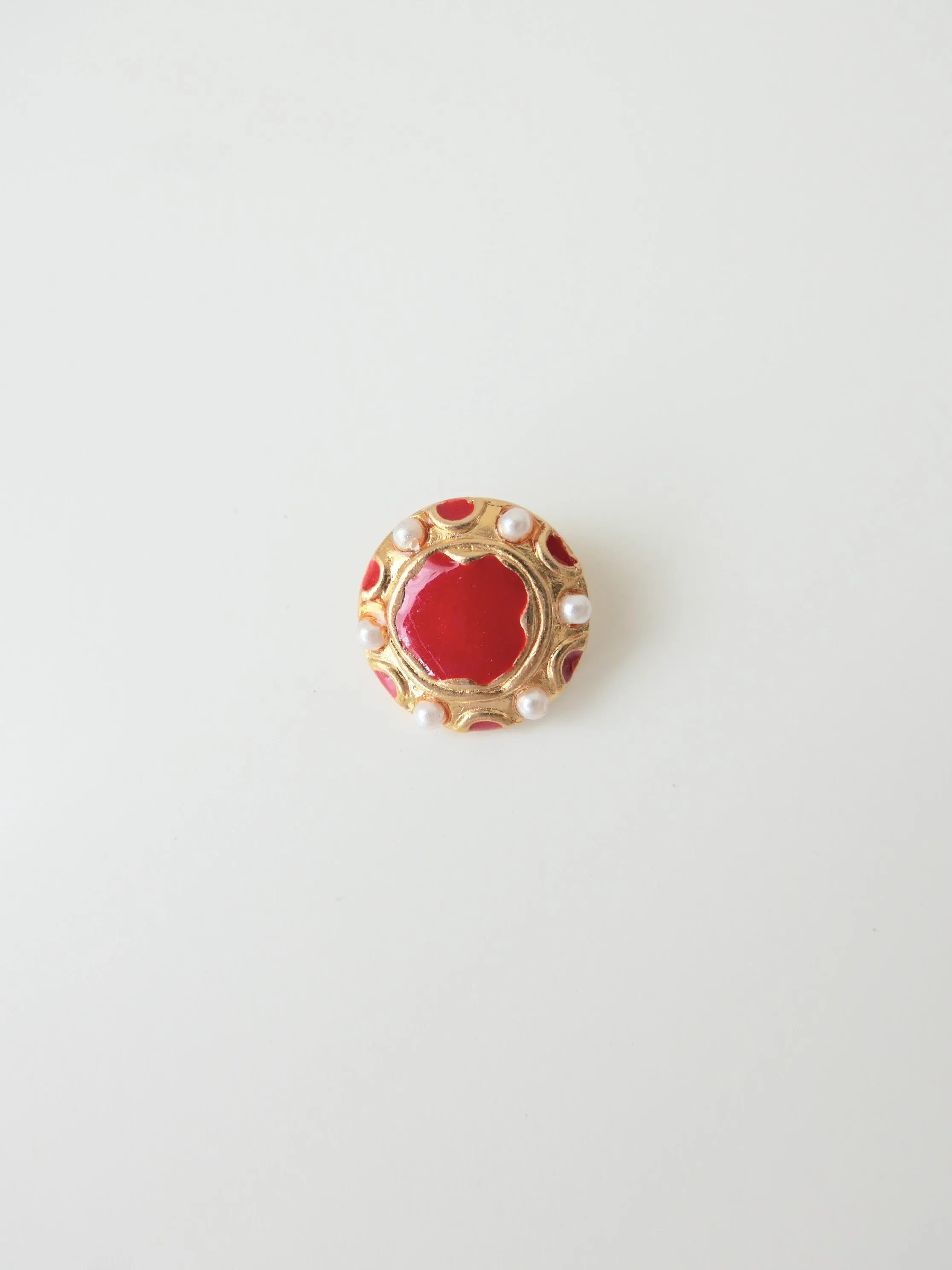 Vintage Red Motif Brooch