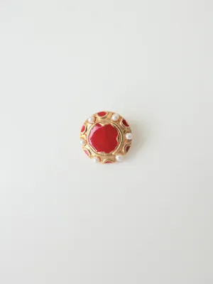 Vintage Red Motif Brooch