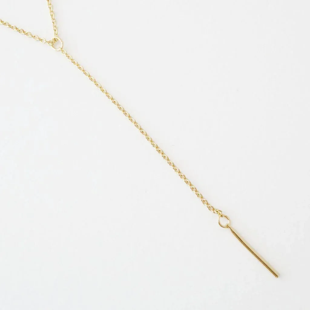 whisper thin lariat bar necklace