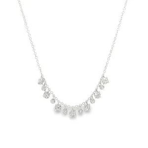 White Gold Pave Station Diamond Necklace