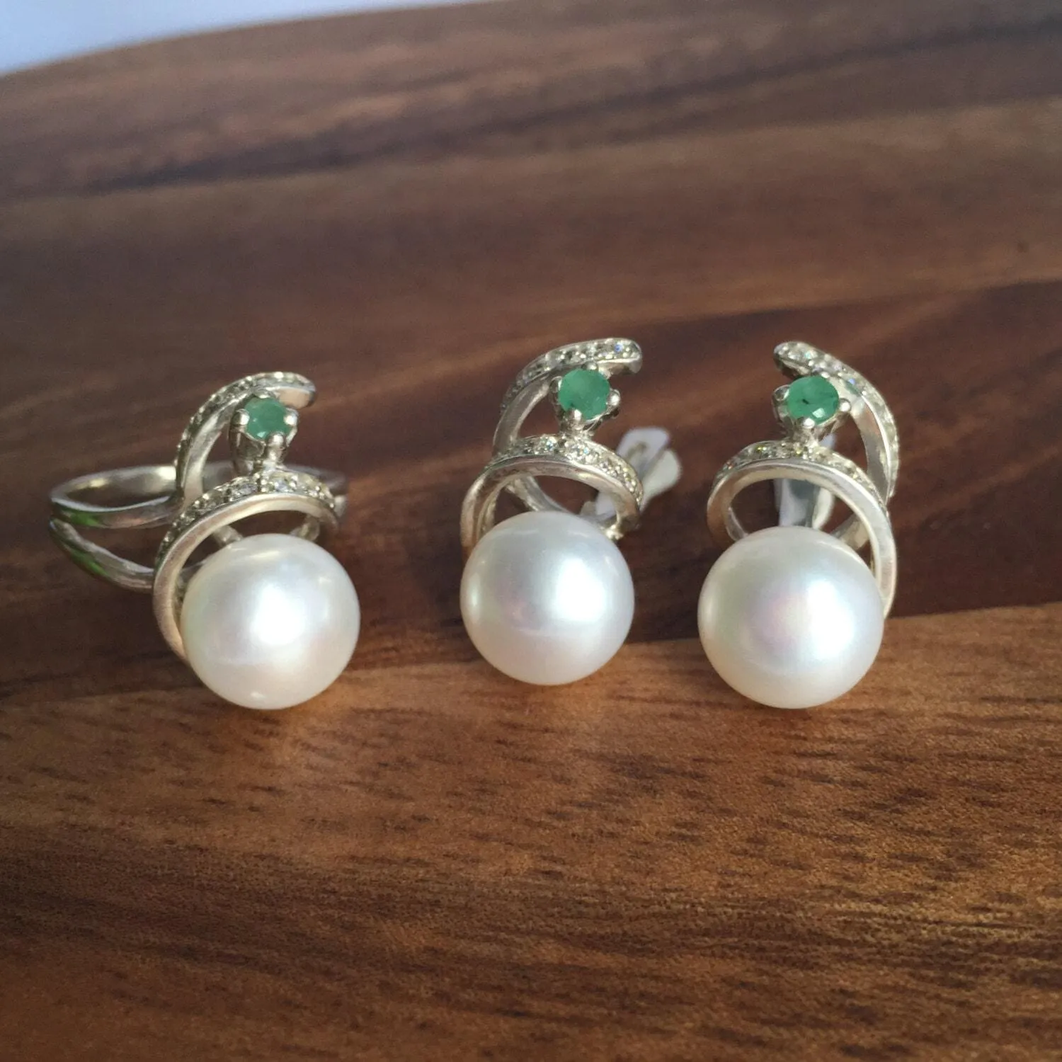 White Pearl Earrings - Swirl Silver Earrings - Pearl Statement Earrings