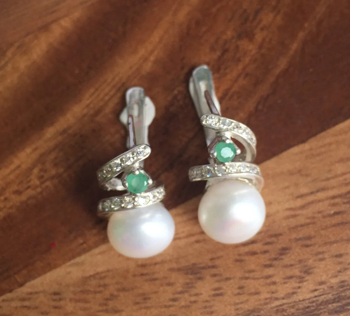 White Pearl Earrings - Swirl Silver Earrings - Pearl Statement Earrings