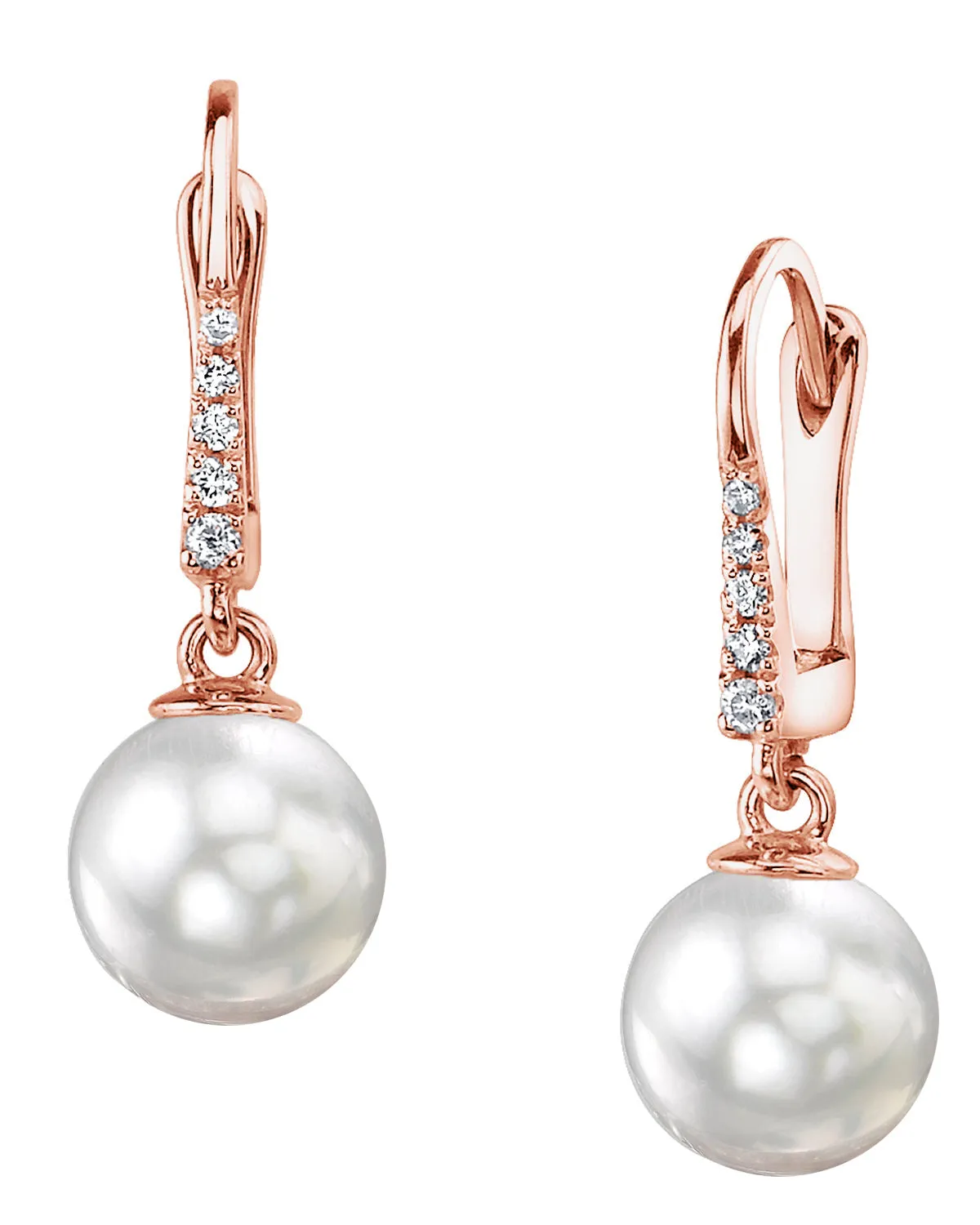 White South Sea Pearl & Diamond Equinox Dangle Earrings