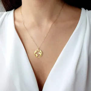 World necklace solid gold