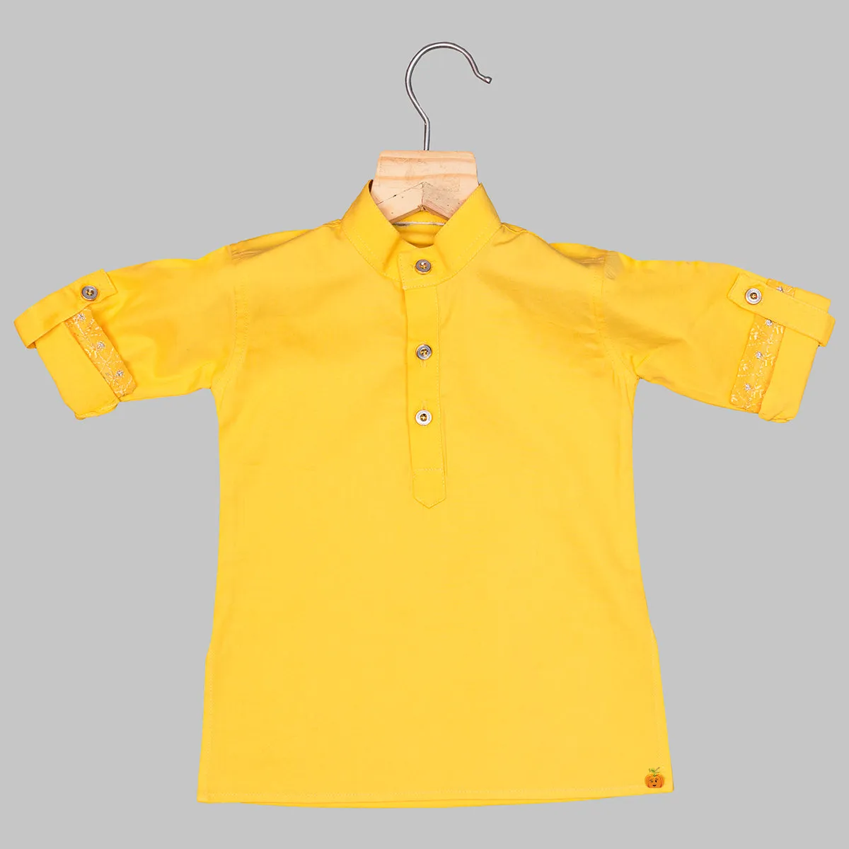 Yellow Embroidered Boys Kurta Pajama