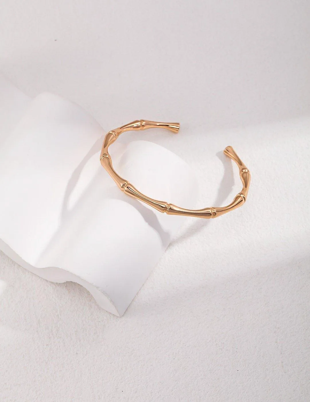 ZEN Minimalist Bamboo shaped cuff bracelet